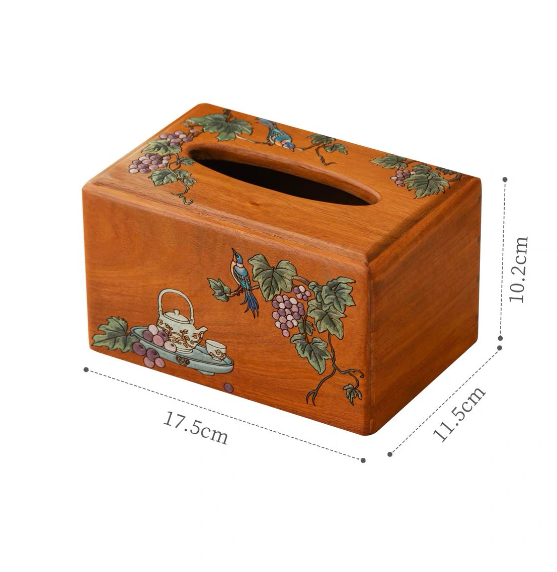 Marielle Hand-Painted Rosewood Tissue Box