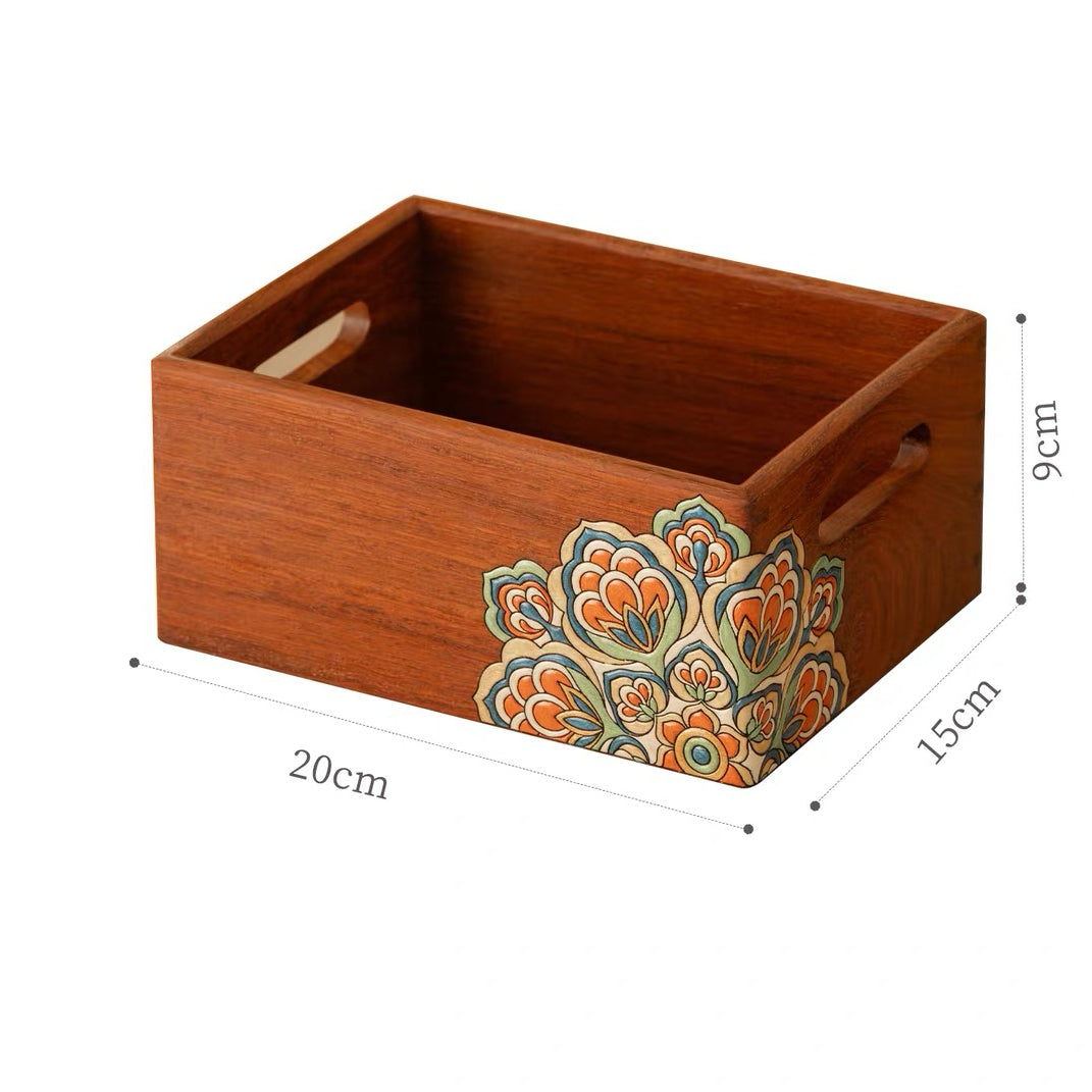 Estelle Hand-Painted Rosewood Makeup Organizer