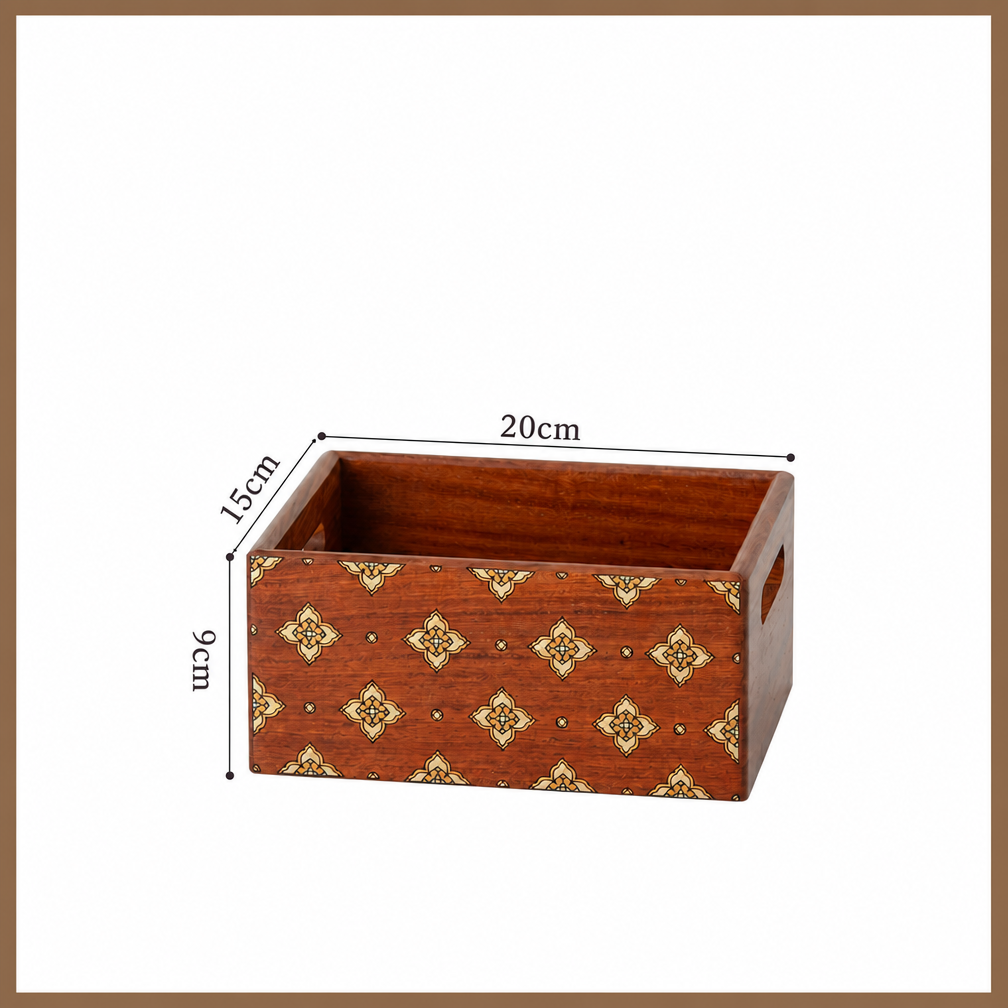 Celeste Hand-Painted Solid Wood Makeup Organizer