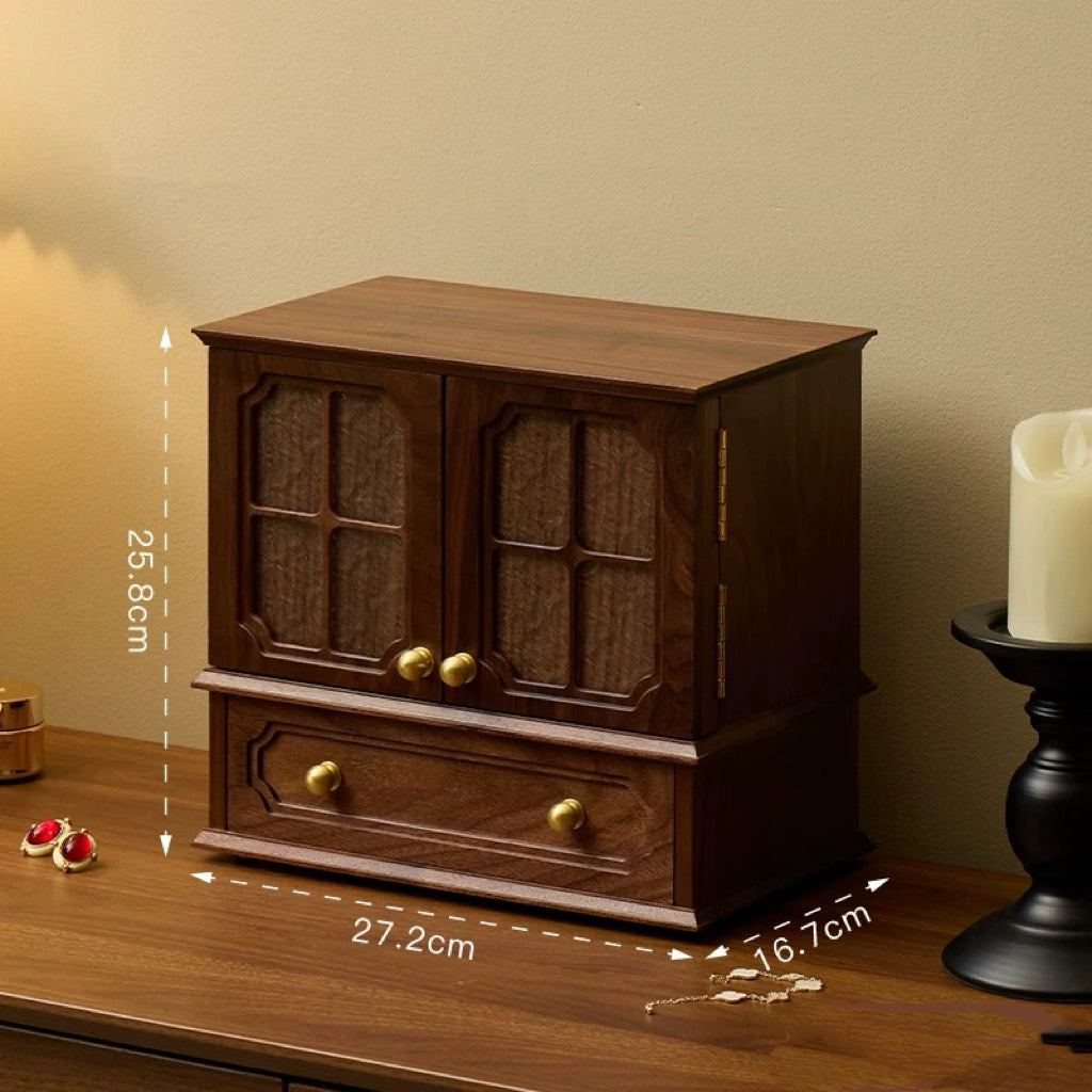 Vivian Solid Walnut Jewelry Box