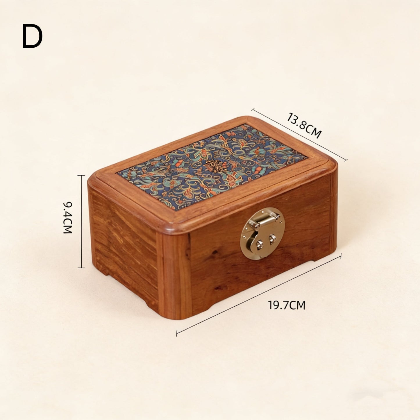 Marion Solid Burma Rosewood Jewelry Box