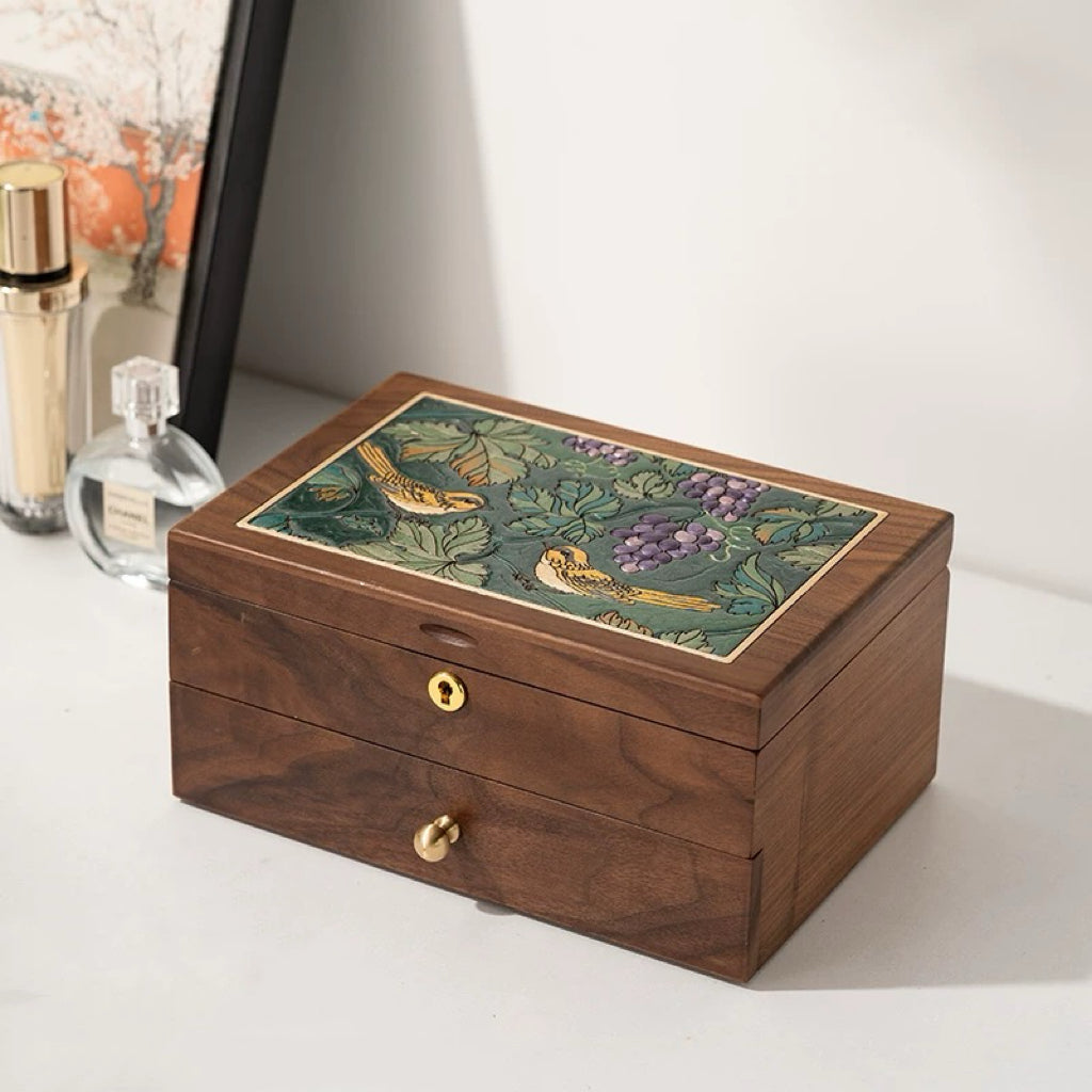 Ariel Solid Wood Lockable Jewelry Box