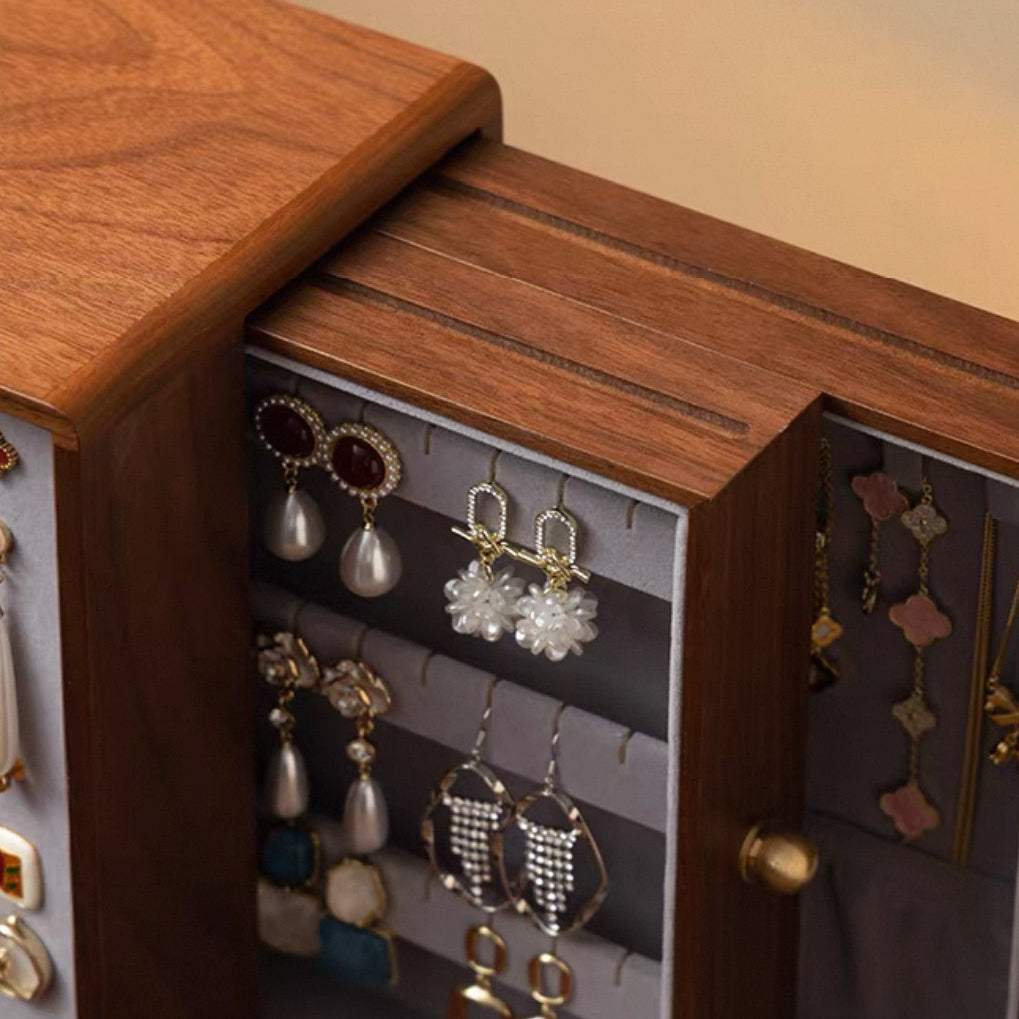 Tessa Solid Walnut Jewelry Box
