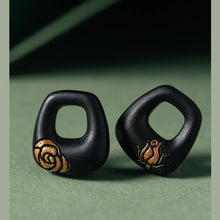 Sabine Hand-Painted Ebony Stud Earrings