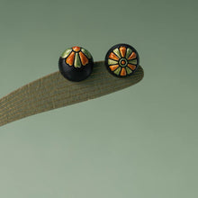 Maelle Hand-Painted Ebony Stud Earrings