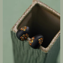 Odilia Hand-Painted African Blackwood Stud Earrings