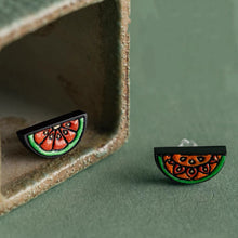 Maribel Hand-Painted African Blackwood Stud Earrings
