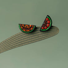 Maribel Hand-Painted African Blackwood Stud Earrings