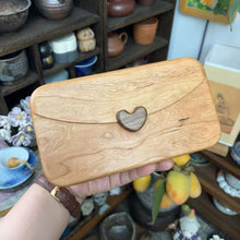 Caixa de madeira maciça para joias e recordações em forma de carta de amor Mabel