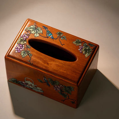 Marielle Hand-Painted Rosewood Tissue Box