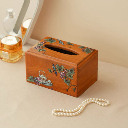 Marielle Hand-Painted Rosewood Tissue Box