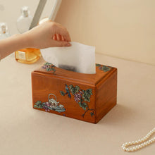 Marielle Hand-Painted Rosewood Tissue Box