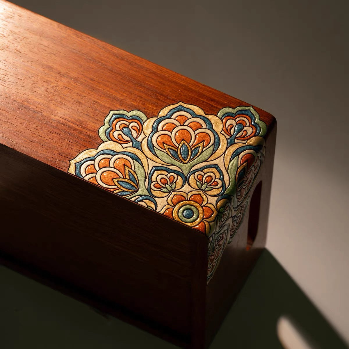 Estelle Hand-Painted Rosewood Makeup Organizer