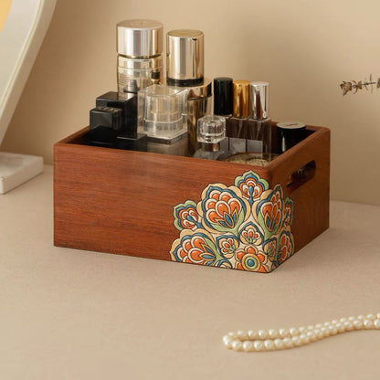 Estelle Hand-Painted Rosewood Makeup Organizer