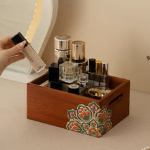 Estelle Hand-Painted Rosewood Makeup Organizer