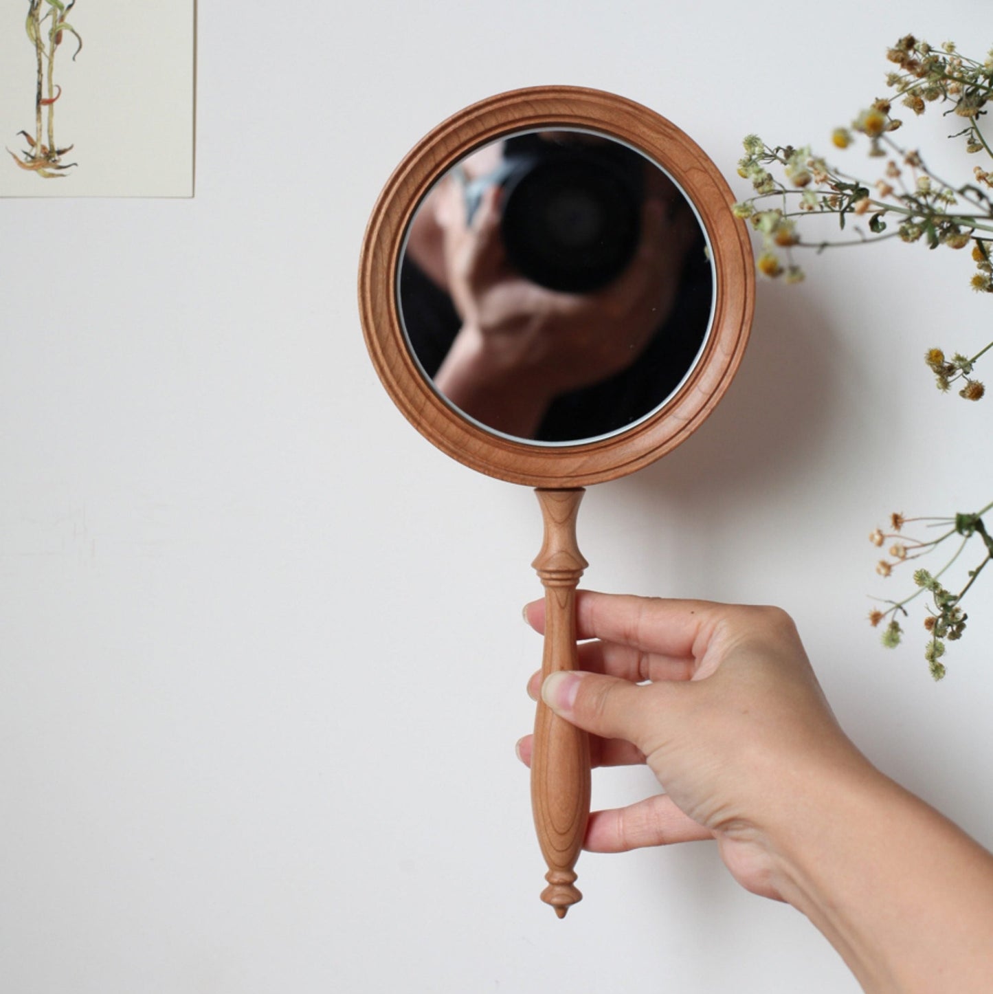 Lucy Solid Walnut Hand Mirror