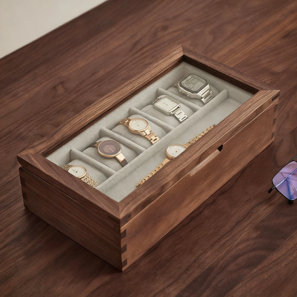 Marcus Solid Walnut Watch Box
