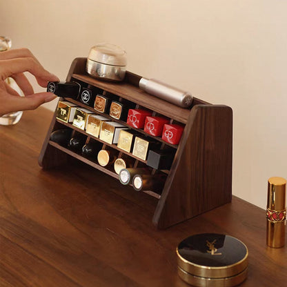 Kiera Walnut Lipstick Organizer With 21-Slot