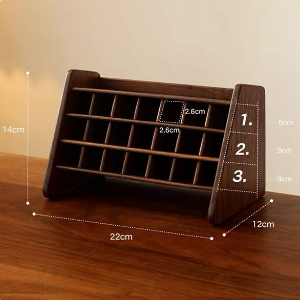 Kiera Walnut Lipstick Organizer With 21-Slot