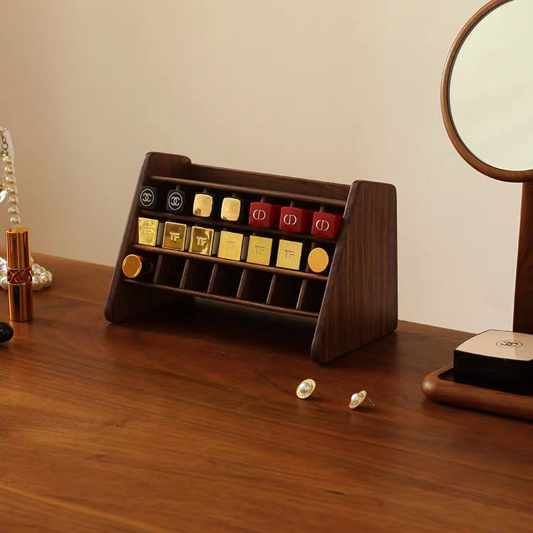 Kiera Walnut Lipstick Organizer With 21-Slot