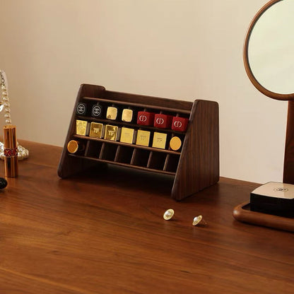 Kiera Walnut Lipstick Organizer With 21-Slot