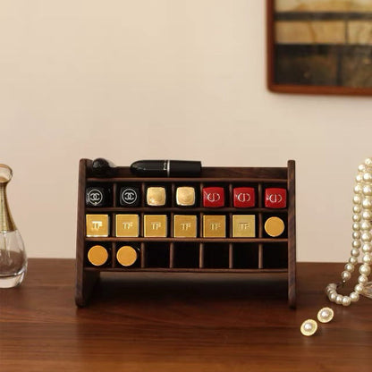 Kiera Walnut Lipstick Organizer With 21-Slot