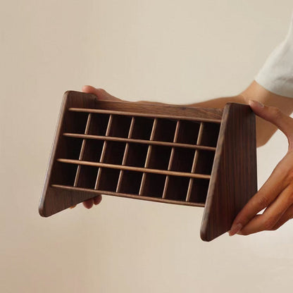 Kiera Walnut Lipstick Organizer With 21-Slot