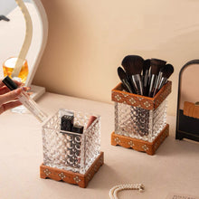 Oaklyn Rosewood Glass Makeup Brush Organizer