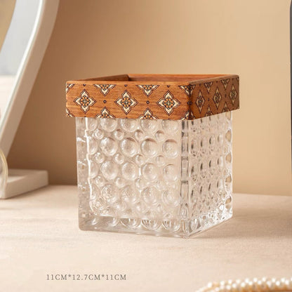 Oaklyn Rosewood Glass Makeup Brush Organizer