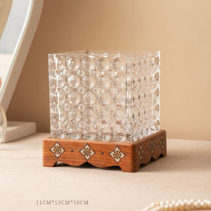 Oaklyn Rosewood Glass Makeup Brush Organizer