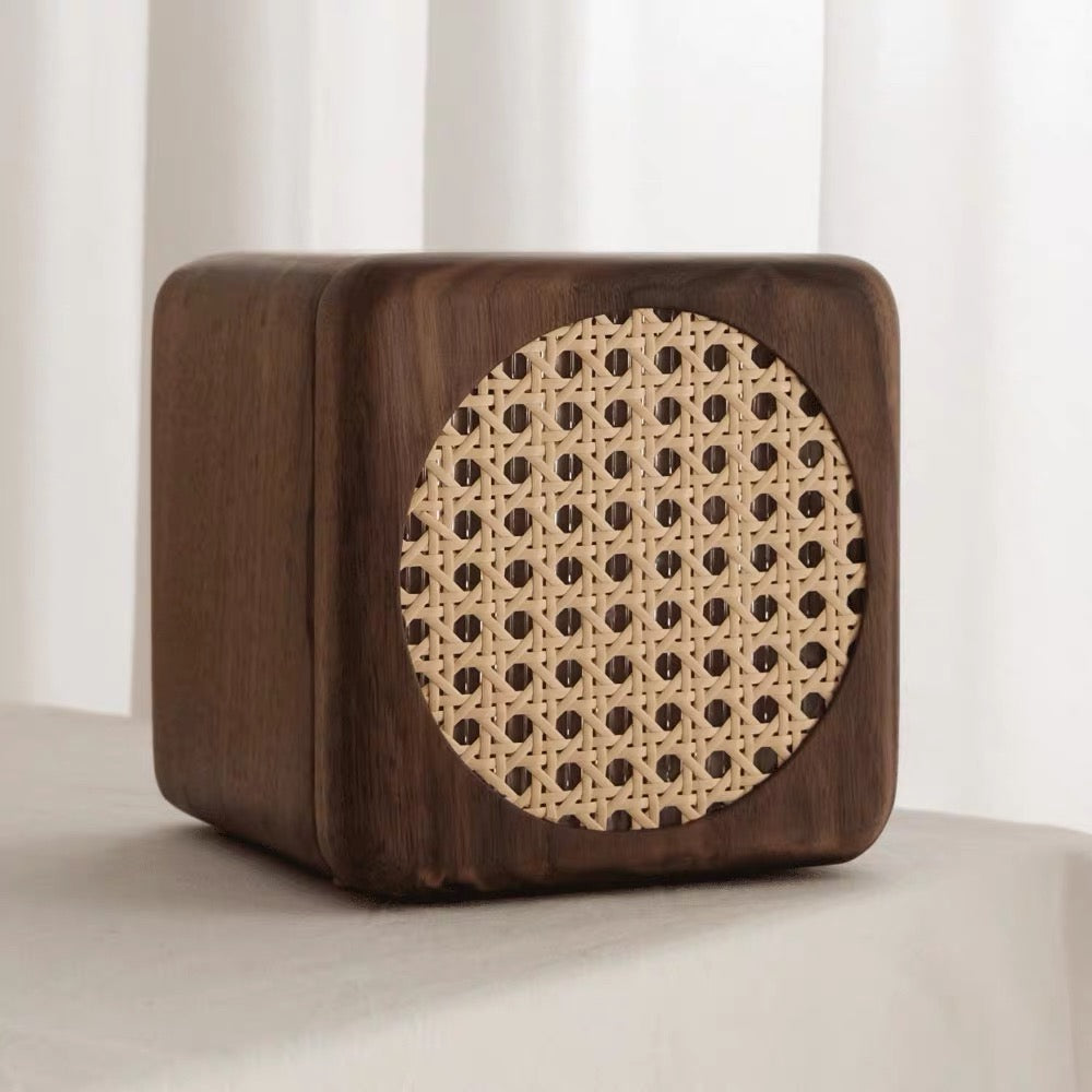 Elissa Rattan Walnut Jewelry Cabinet