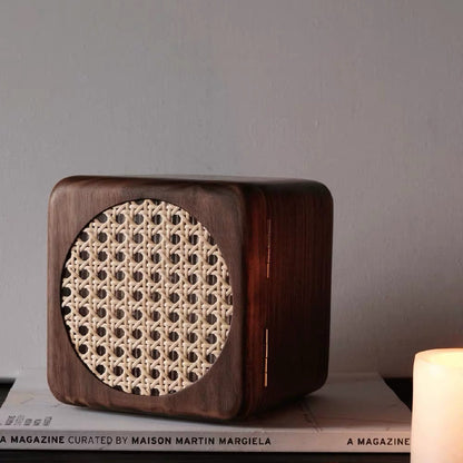 Elissa Rattan Walnut Jewelry Cabinet
