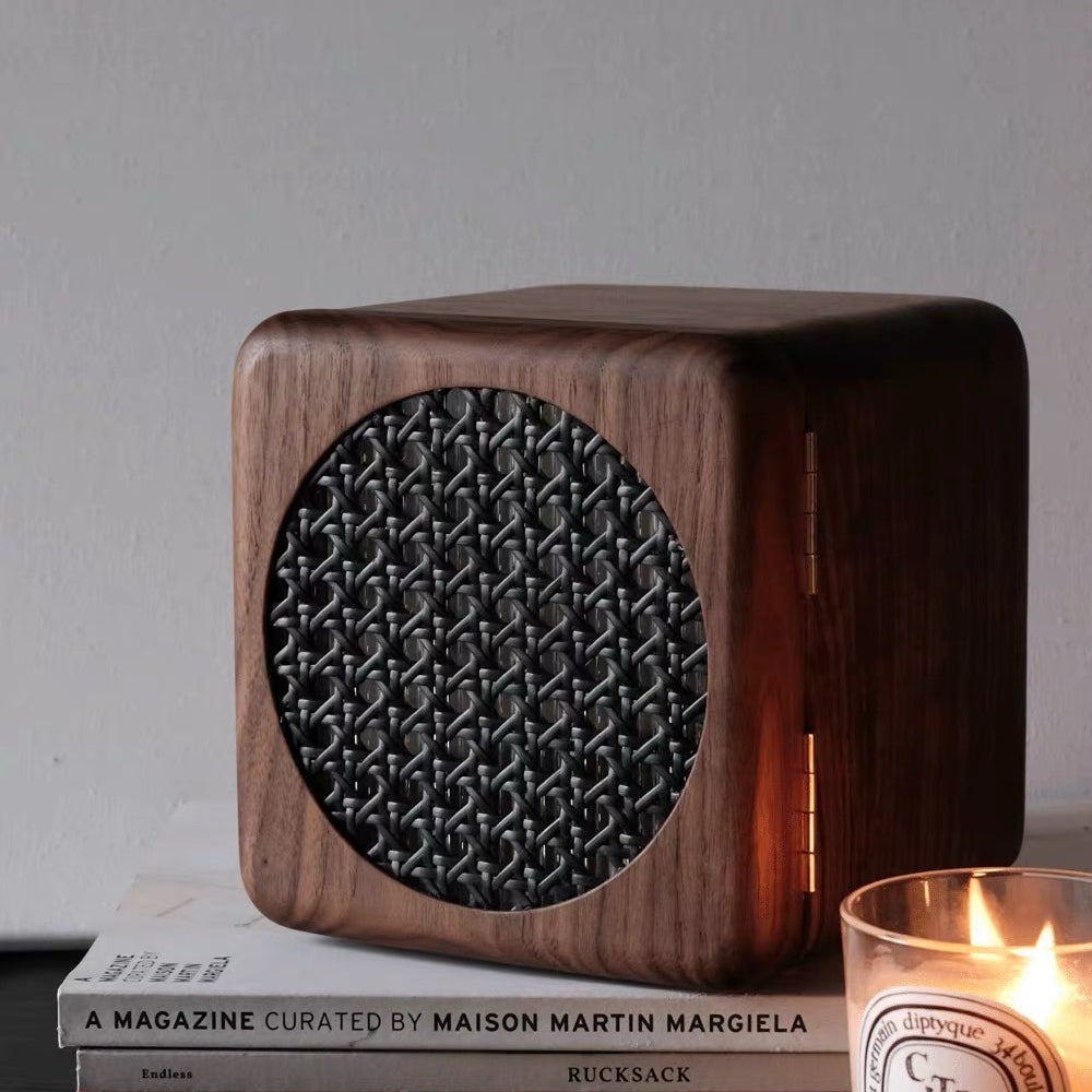 Elissa Rattan Walnut Jewelry Cabinet