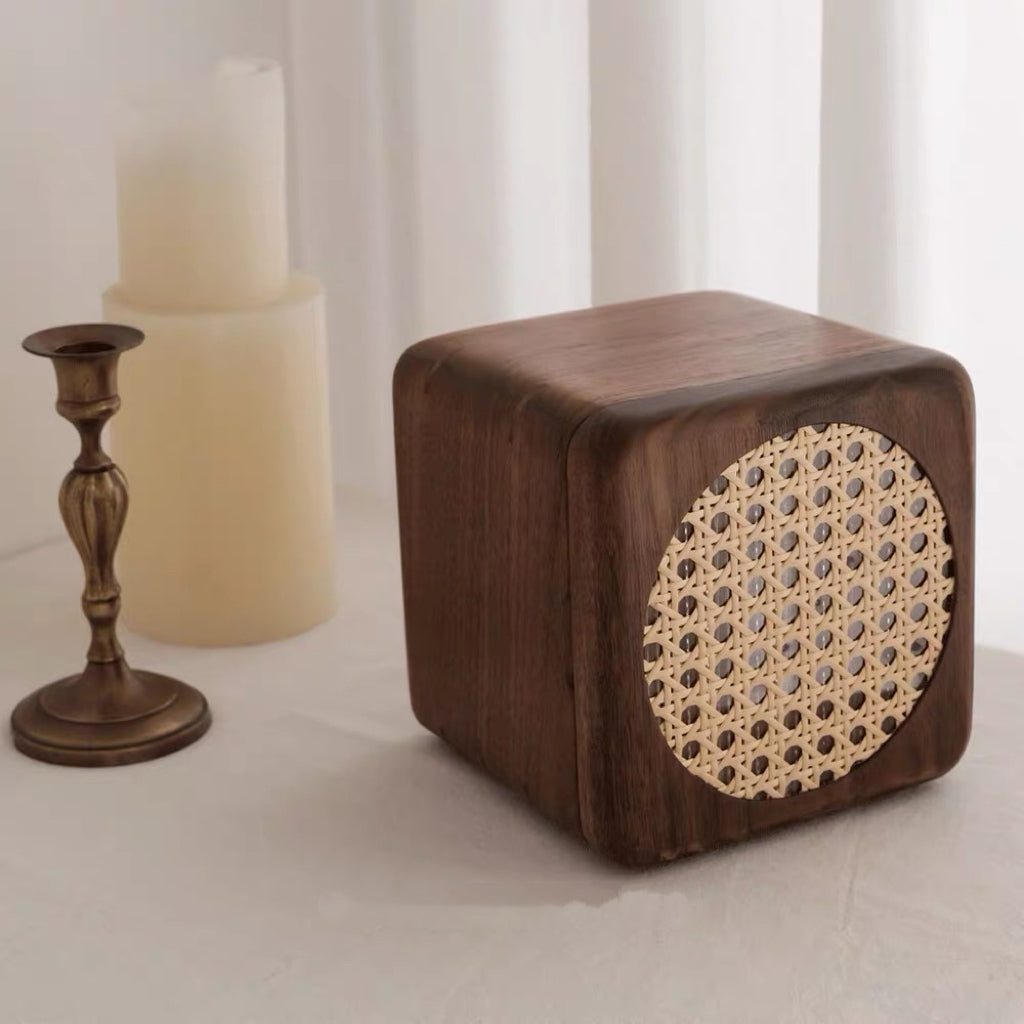 Elissa Rattan Walnut Jewelry Cabinet