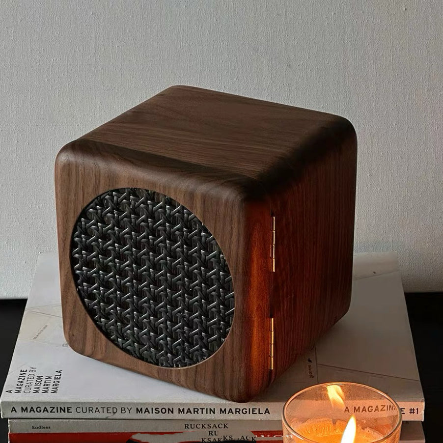 Elissa Rattan Walnut Jewelry Cabinet