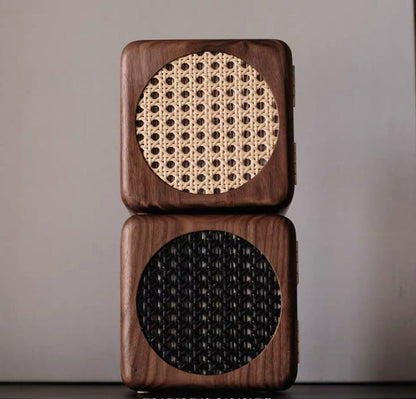 Elissa Rattan Walnut Jewelry Cabinet