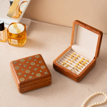 Celina Floral-Inlay Rosewood Jewelry Box