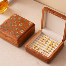 Celina Floral-Inlay Rosewood Jewelry Box