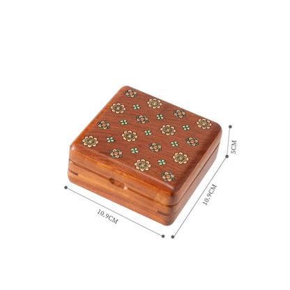 Celina Floral-Inlay Rosewood Jewelry Box