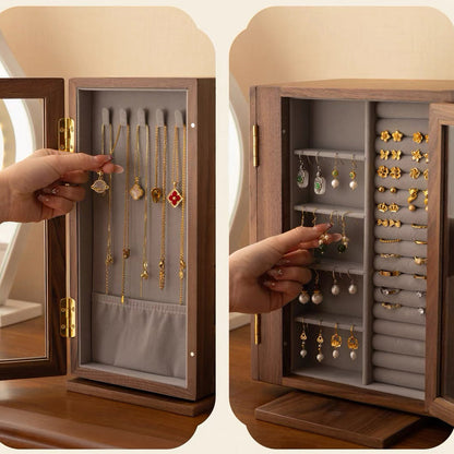 Roselyn 5-Drawer Hand-painted Walnut Jewelry Cabinet