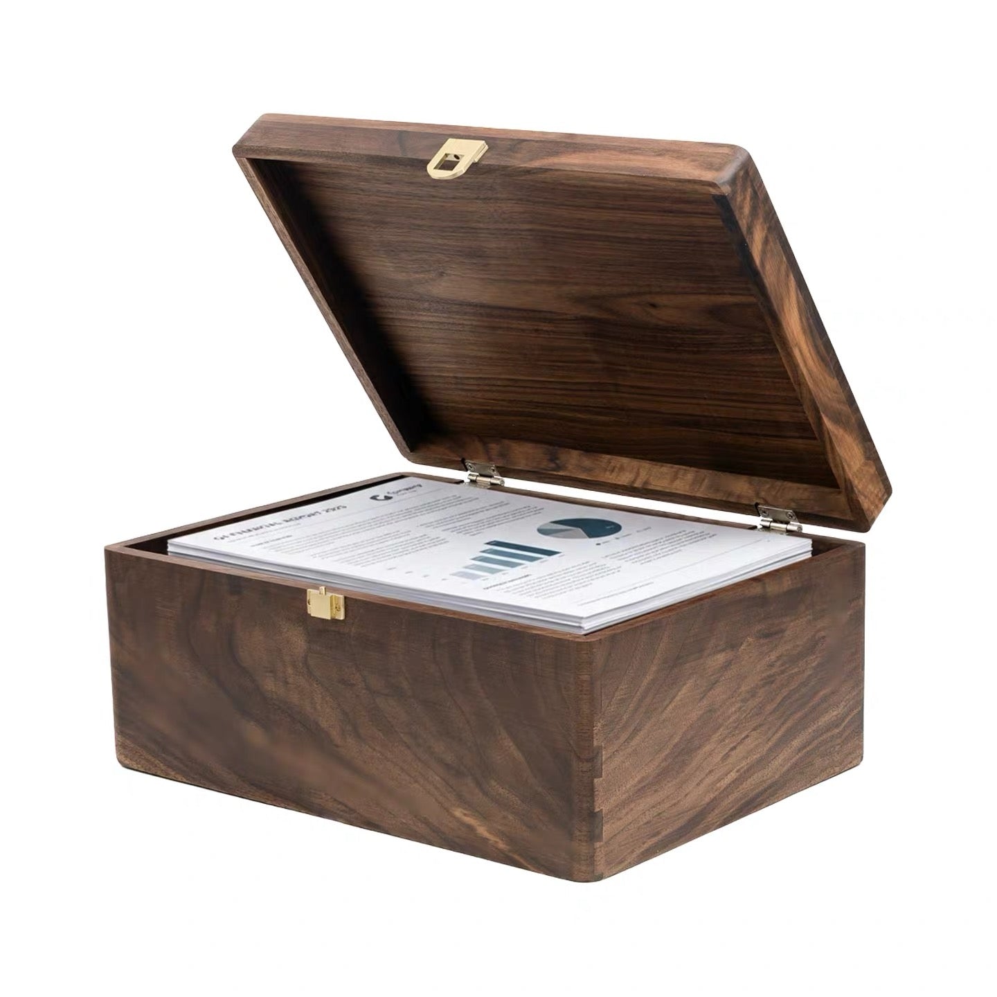Briar Walnut Document & Keepsake Box