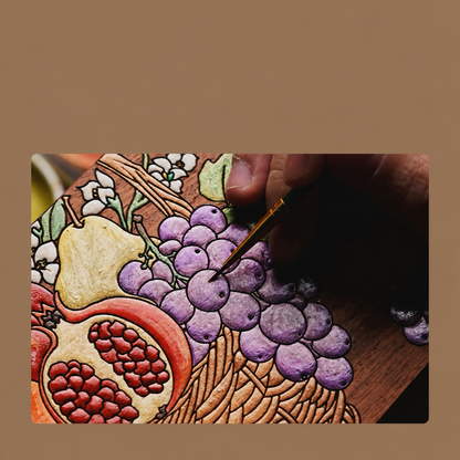 Grapelle Hand-Painted Rosewood Storage Basket