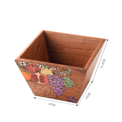 Grapelle Hand-Painted Rosewood Storage Basket