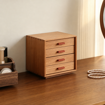 Sylvie Solid Cherry Wood Jewelry Cabinet
