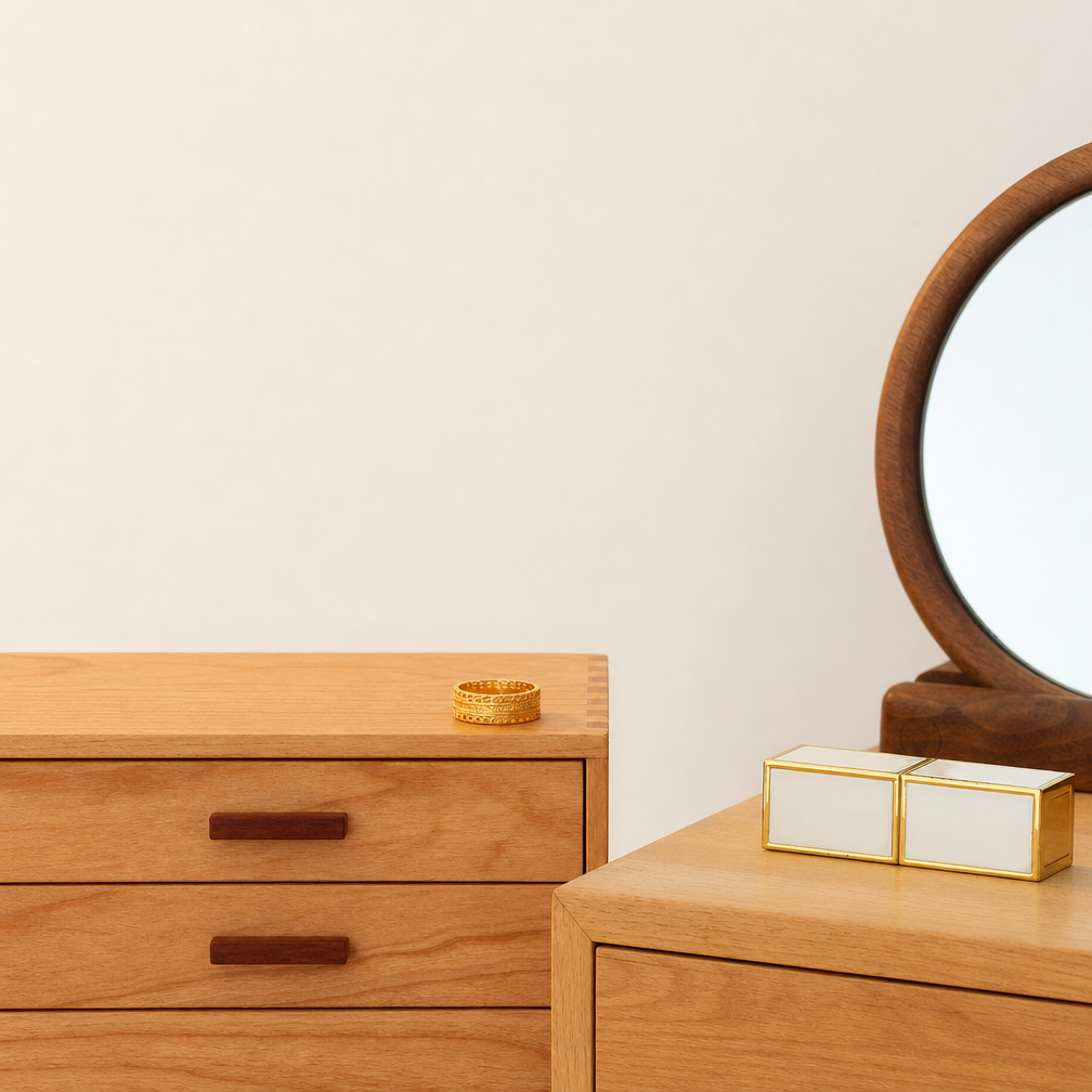 Sylvie Solid Cherry Wood Jewelry Cabinet
