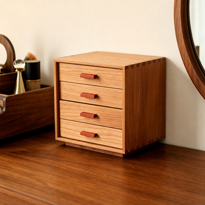 Sylvie Solid Cherry Wood Jewelry Cabinet