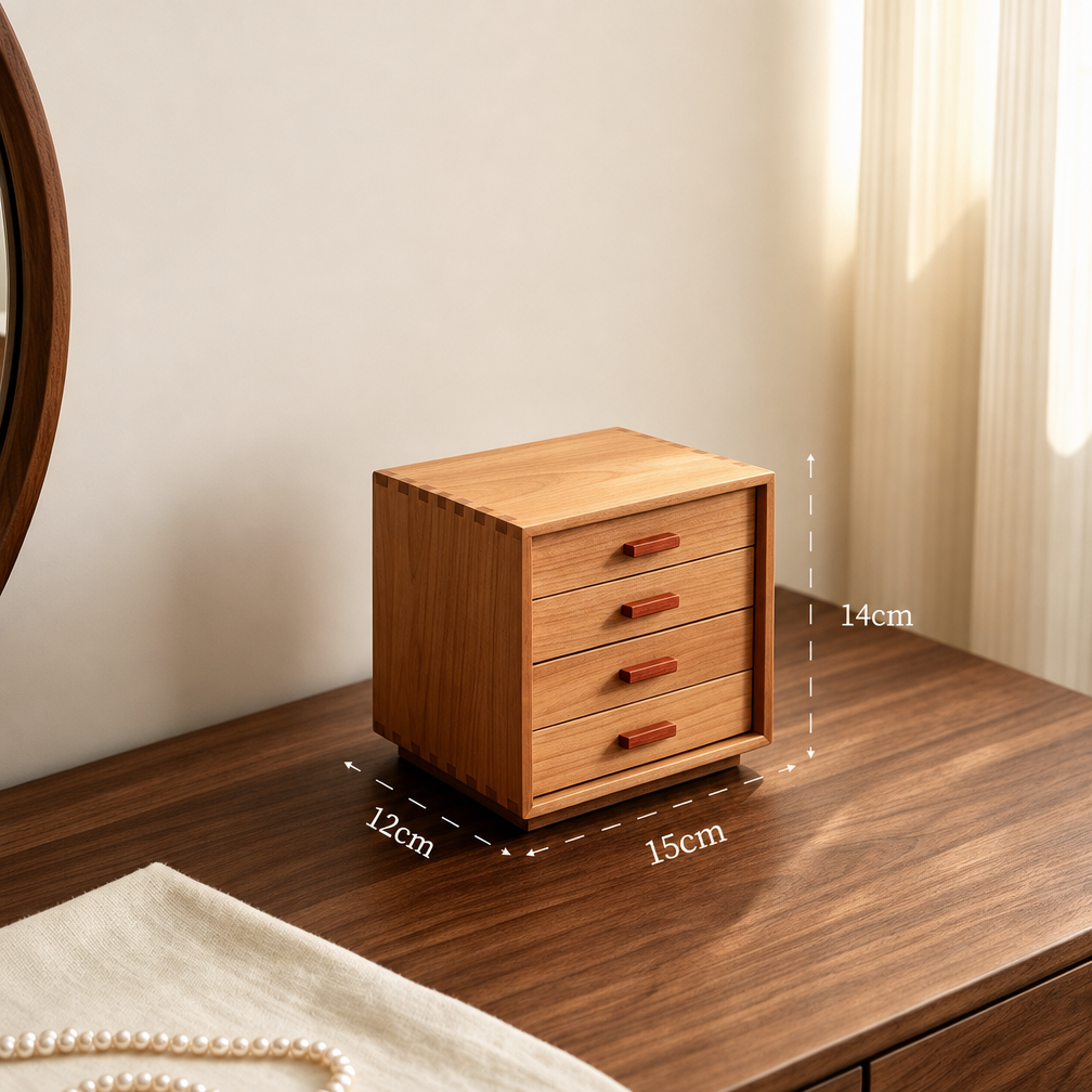 Sylvie Solid Cherry Wood Jewelry Cabinet