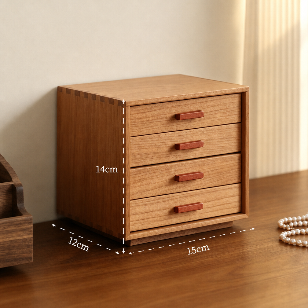 Sylvie Solid Cherry Wood Jewelry Cabinet