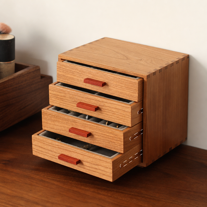 Sylvie Solid Cherry Wood Jewelry Cabinet