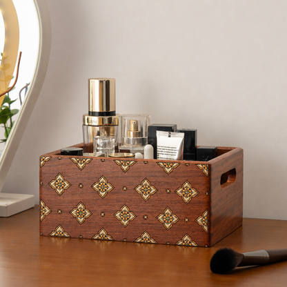 Celeste Hand-Painted Solid Wood Makeup Organizer
